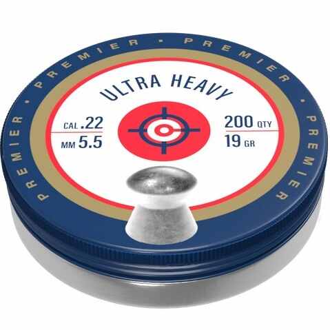 Crosman Slugs, Gold Standard Hunting Pellets, Domed Ultra Heavy, 19 Grain, Qty 200, Caliber 0.22"