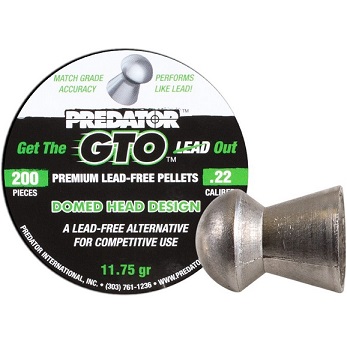 JSB Predator, Competition, Lead-Free, GTO Pellets, Domed Head, Grains 11.75, Qty 200, Caliber .22"