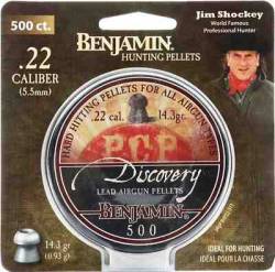 Benjamin Slugs, Hard Hitting Hollow Point Pellets, 14.3 Grain, Qty 500, Caliber 0.22 Benjamin Slugs, Hard Hitting Hollow Point Pellets, 14.3 Grain, Qty 500, Caliber 0.22