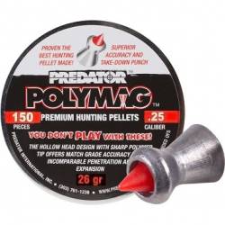 JSB Predator Polymag Pellets, Pointed/Hollow Head, Grains 26, Qty 150, Caliber .25" JSB Predator Polymag Pellets, Pointed/Hollow Head, Grains 26, Qty 150, Caliber .25"