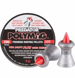 JSB Predator Polymag Pellets, Pointed/Hollow Head, Grains 8.0, Qty 200, Caliber .177"  JSB Predator Polymag Pellets, Pointed/Hollow Head, Grains 8.0, Qty 200, Caliber .177"